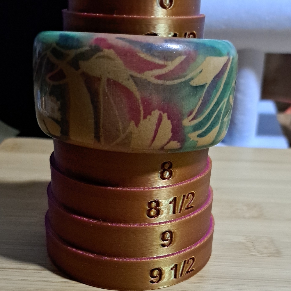 Colorful Wooden Bangle Bracelet Size 7.5